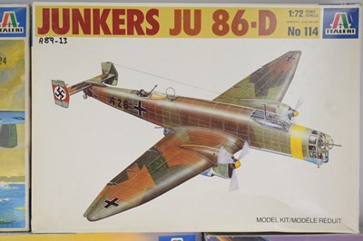 Lot 240 - ITALERI; eight scale model aeroplane kits,...