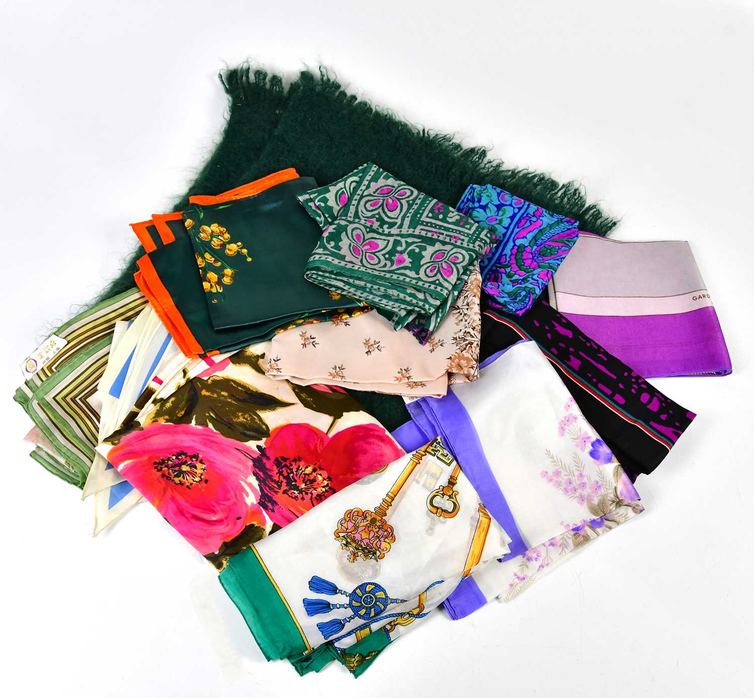 Lot 955 - Twelve vintage silk scarves including Jacqmar,...