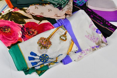 Lot 955 - Twelve vintage silk scarves including Jacqmar,...