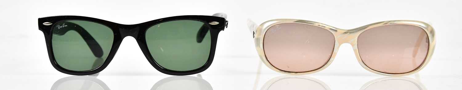 Lot 954 - RAY-BAN; two pair of vintage sunglasses, one...