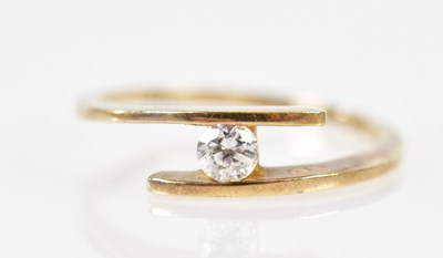 Lot 208 - A 9ct yellow gold single stone diamond ring,...