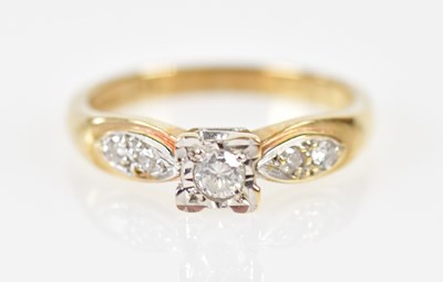 Lot 250 - A 9ct yellow gold diamond set ring, the...