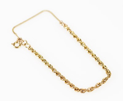 Lot 559 - A 9ct yellow gold rope twist bracelet, approx...