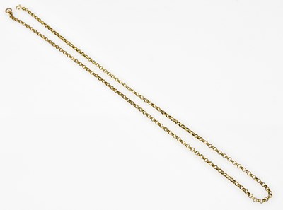 Lot 406 - A 9ct yellow gold hoop link chain, approx 9.5g.