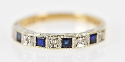 Lot 292 - A 9ct yellow gold sapphire and diamond half...