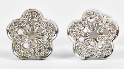 Lot 638 - BOODLES; a pair of 18ct white gold and diamond...