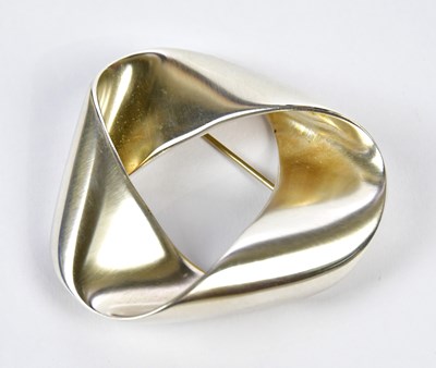 Lot 581 - GEORG JENSEN; a sterling silver folded...