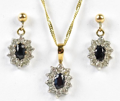 Lot 401 - A suite of 9ct yellow gold diamond and...