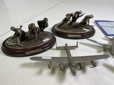 Lot 55 - BRADBURY MINT; pewter battles scenes and...