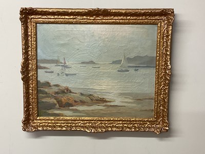 Lot 361 - UNATTRIBUTED, oil on canvas, coastal scene...