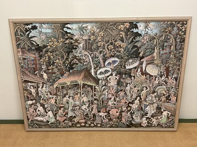 Lot 125 - A framed Indonesian printed traditional scene...