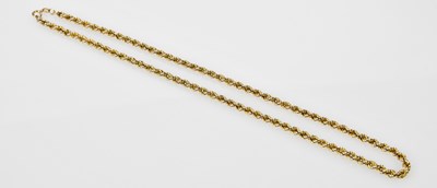 Lot 402 - A 9ct yellow gold rope twist chain, length...