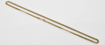 Lot 376 - A 9ct yellow gold flat link chain, length 50cm,...