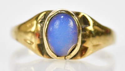 Lot 257 - A 9ct yellow gold and water opal ring, size Y...