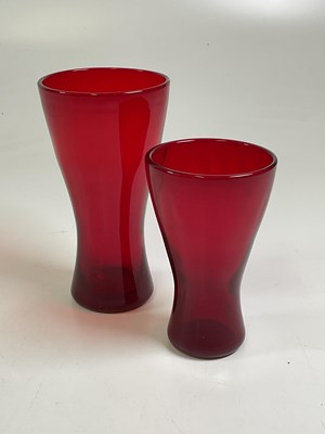 Lot 241 - WHITEFRIARS; a pair of graduated glass vases,...