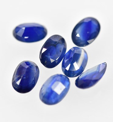 Lot 744 - Seven various unmounted sapphires. N.B. VAT is...