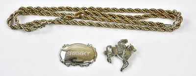 Lot 736 - A silver rope twist chain with bracelet, a...