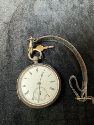 Lot 380 - Four silver open face pocket watches with...