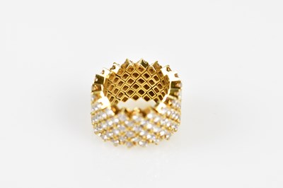 Lot 30 - An unusual 18ct yellow gold diamond ring in...