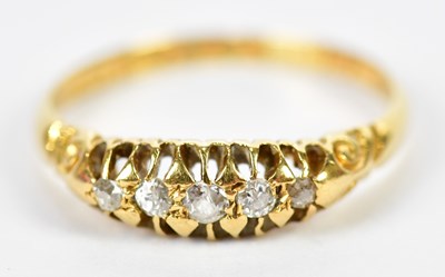 Lot 209 - An 18ct yellow gold late Victorian five stone...