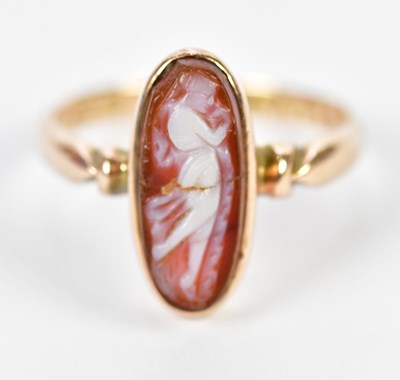 Lot 286 - A 9ct rose gold cameo ring, Chester 1913, size...