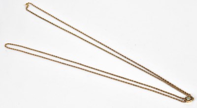 Lot 375 - A 9ct rose gold rope twist double chain with...