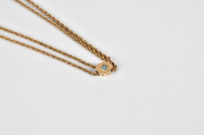 Lot 375 - A 9ct rose gold rope twist double chain with...