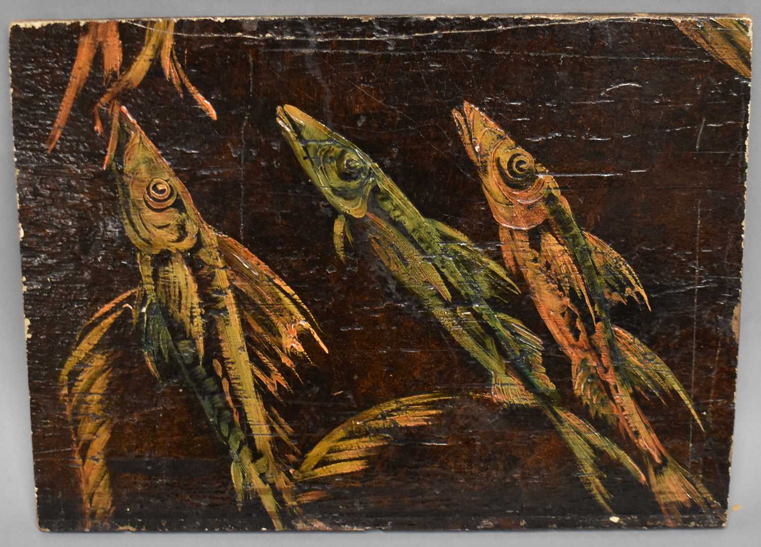 Lot 745 - A naive/primitive style oil on board depicting...