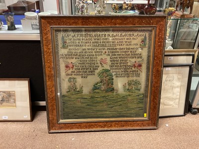 Lot 5110 - A good 19th century sampler decorated with...