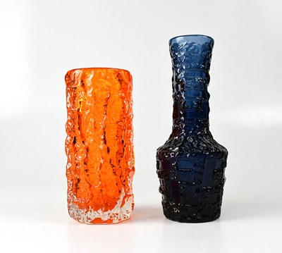 Lot 635 - A Whitefriars bark vase in orange, height 19cm,...