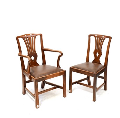 Lot 41 - Six Georgian-style splat back dining chairs...