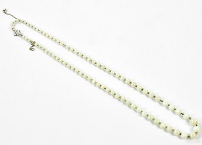 Lot 358 - A graduated opal bead necklace formed of...