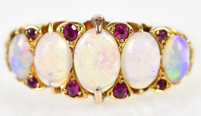 Lot 109 - An Edwardian 18ct yellow gold opal and ruby...