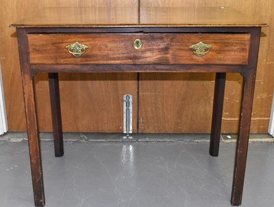 Lot 53 - A Georgian mahogany single drawer side table...