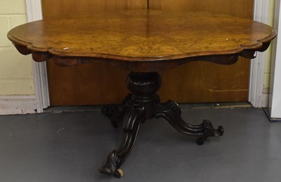 Lot 5 - A good Victorian figured walnut loo table, the...