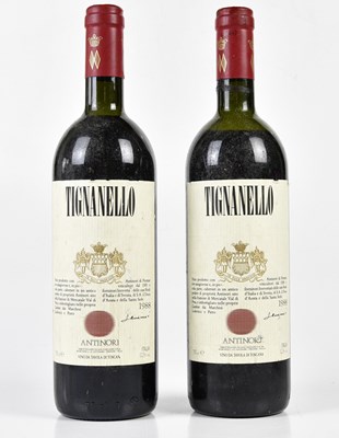 Lot 4229 - RED WINE; two bottles Tignanello 1988, 12.5%,...