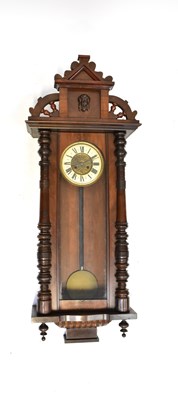 Lot 93 - A Vienna wall clock in a mahogany case with...