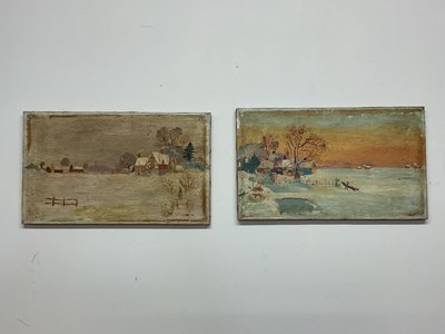 Lot 343 - UNATTRIBUTED, pair of oils on canvas, winter...