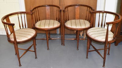 Lot 95 - A set of four Edwardian stained beech and...