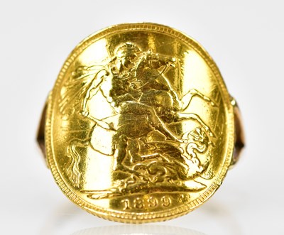 Lot 109A - A Victorian full sovereign ring, old head,...