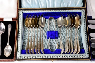 Lot 646 - Three cased sets of flatware