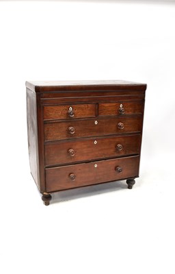 Lot 31 - A Victorian mahogany chest of two short over...