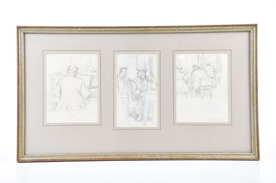 Lot 163 - HARRY RUTHERFORD (1903-1985); three pencil...