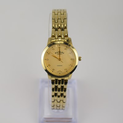 Lot 1180 - ROTARY; a ladies' gold plated wristwatch from...