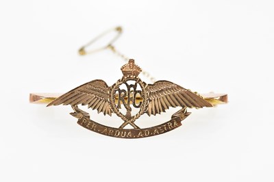 Lot 605 - An RAF 'Sweetheart' brooch with crest applied...