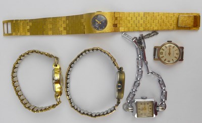 Lot 1182 - Four various ladies' vintage wristwatches and...