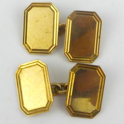 Lot 1119 - A pair of 9ct gold vintage cufflinks,...