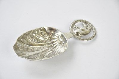 Lot 2656 - B MULLER; a hallmarked silver caddy spoon, the...