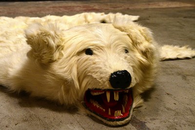 Lot 5142 - TAXIDERMY; a polar bear floor rug