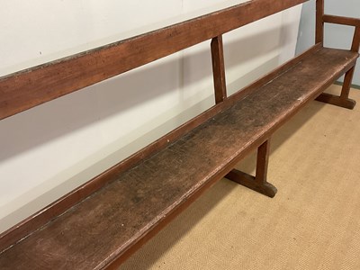 Lot 672 - A vintage station waiting room bench, height...